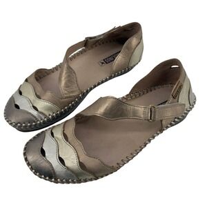 Pikolinos Puerto Vallarta Mary Jane‎ Sandals Gold Metallic Women EU 37/US 6.5-7